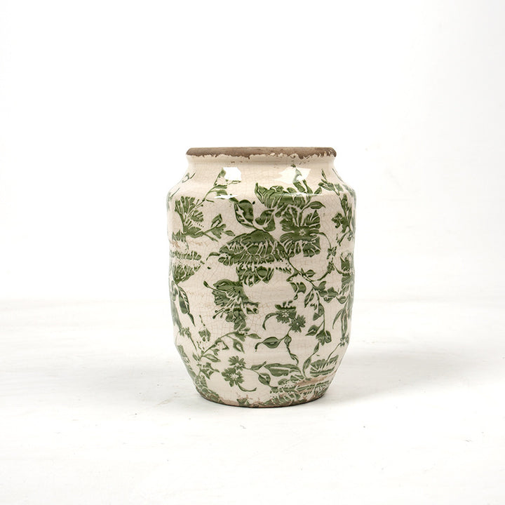 Floral ceramic flower pot with artistic pattern Kalsten