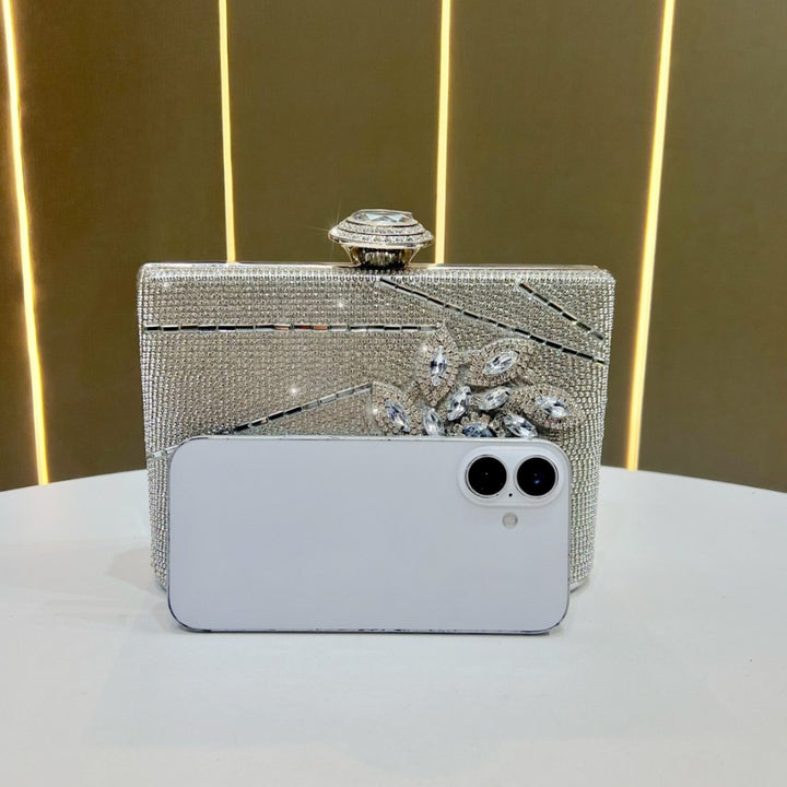 Ornate Rhinestone Evening Clutch