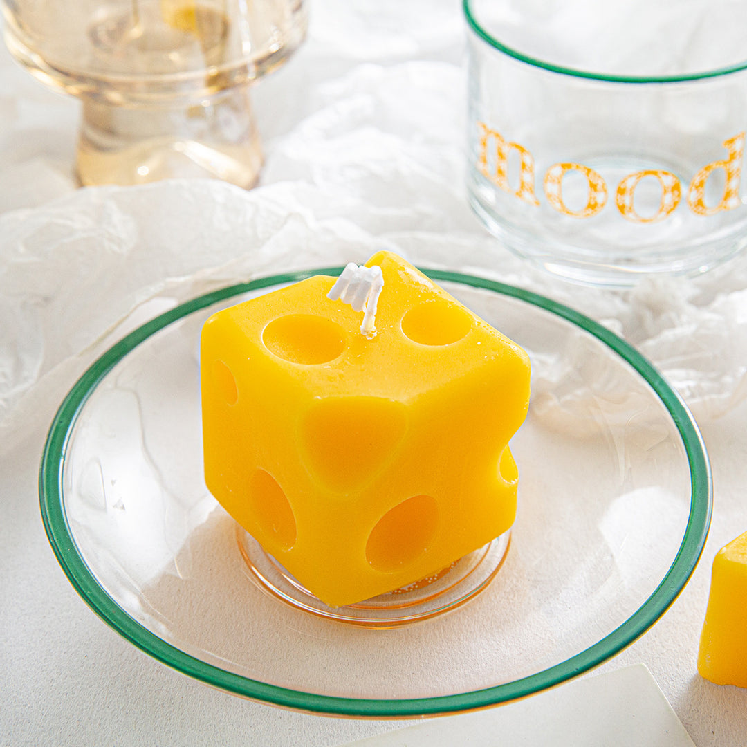 Emmental-Style Wedge Soy Wax Candle Tabletop Accent