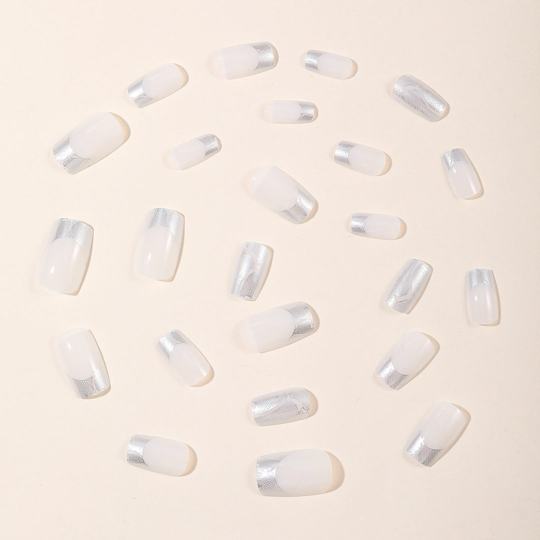 Snake Print French Tip Nail Art Extensions Kalsten