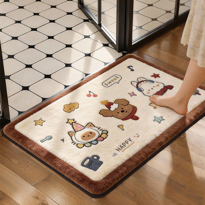 Plush Animal-Themed Bath Mat