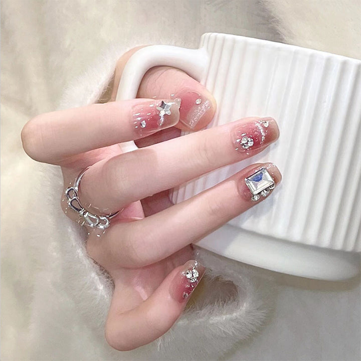 Gemstone-Embellished Nail Art