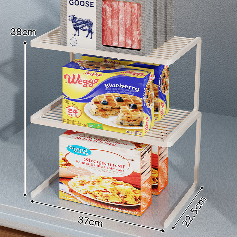 Triple-Tier Slim Slotted Countertop Pantry Shelf Organizer