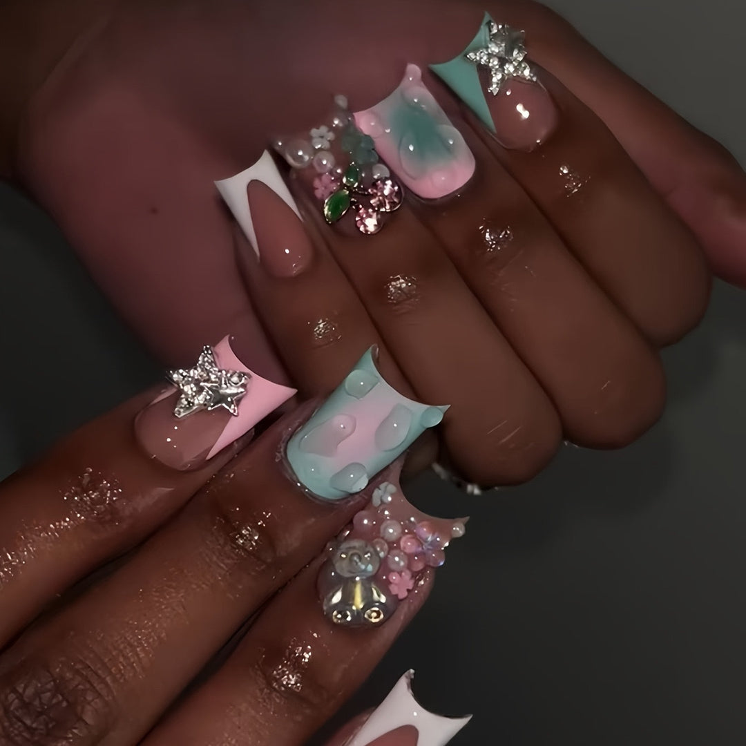 Decorative Artistic Press-On Nail Set Kalsten