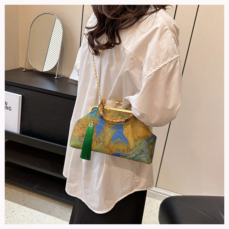 Vintage Art-Inspired Handbag
