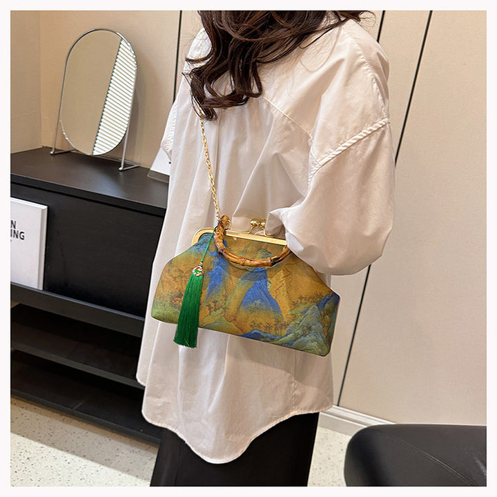 Vintage Art-Inspired Handbag
