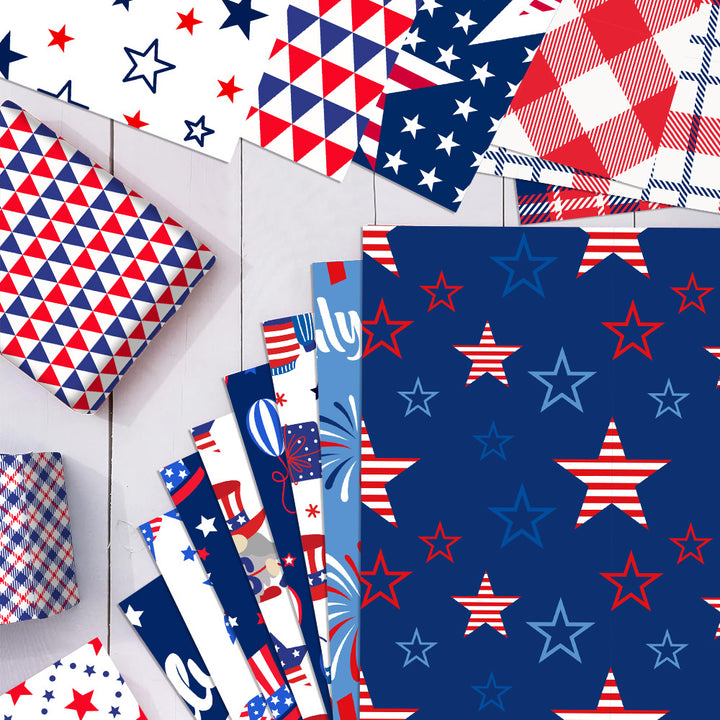 Unisex patterned party napkins made of paper with star and stripe designs Kalsten