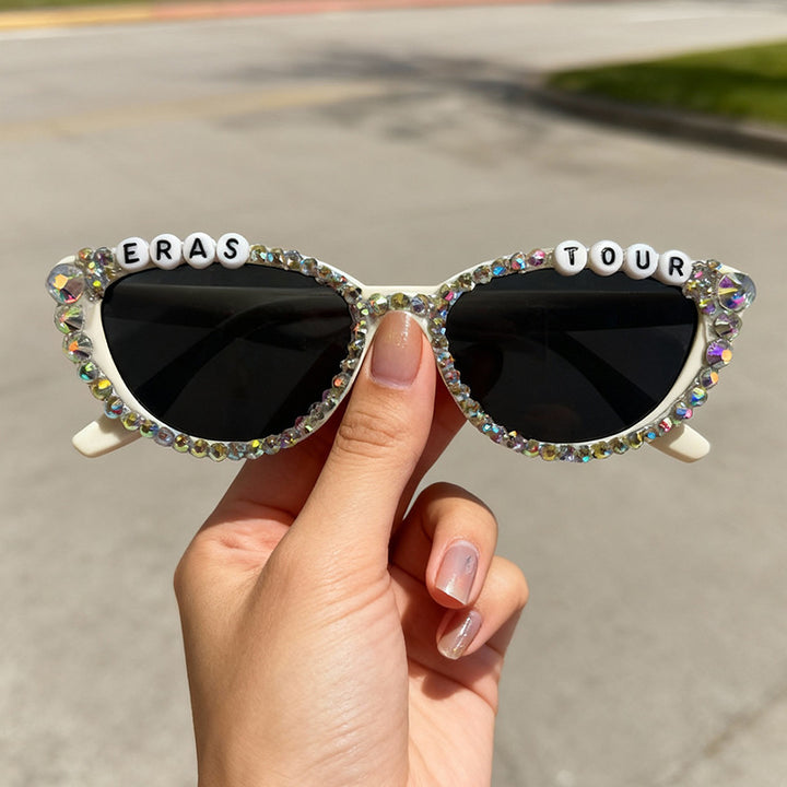 Rhinestone-Embellished Cat-Eye Sunglasses Kalsten