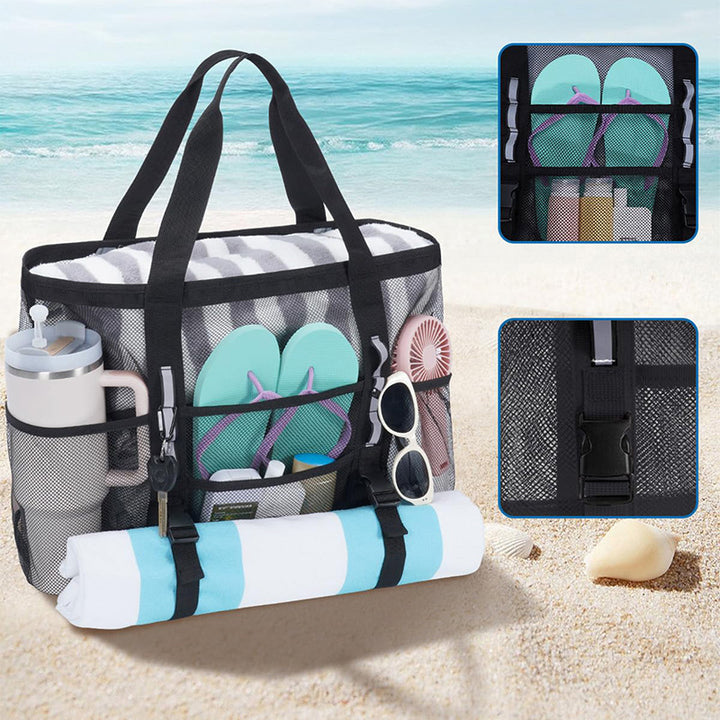 Multifunctional beach bag with mesh design Kalsten