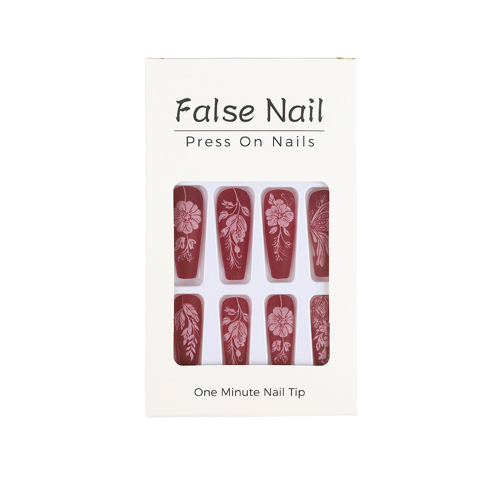 Artificial Nail Set with Floral Designs Kalsten