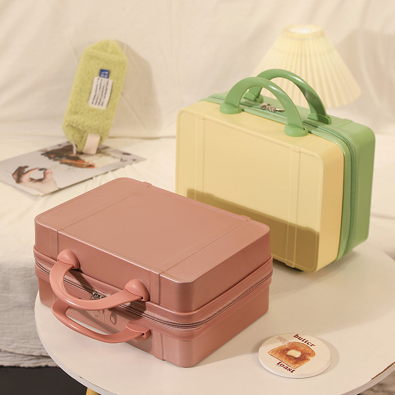 structured hard-shell vanity travel case with dual top handles and lockable zipper Kalsten
