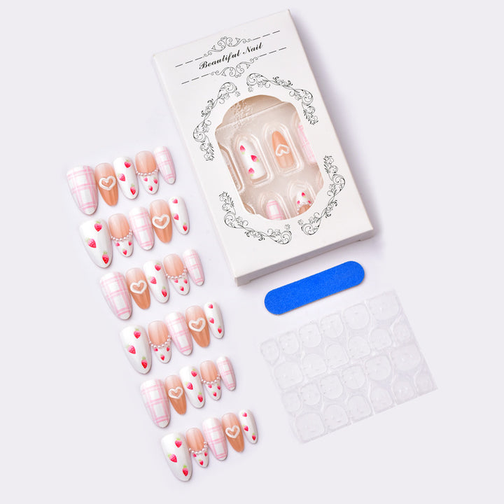 Heart and Floral Theme Press-On Nail Art Set