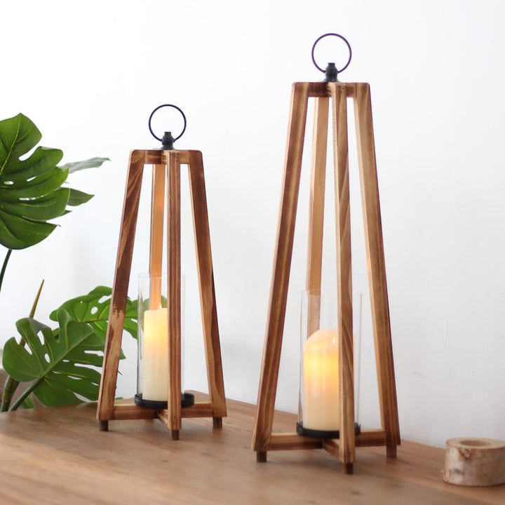 Elegant lantern made of wood and glass Kalsten