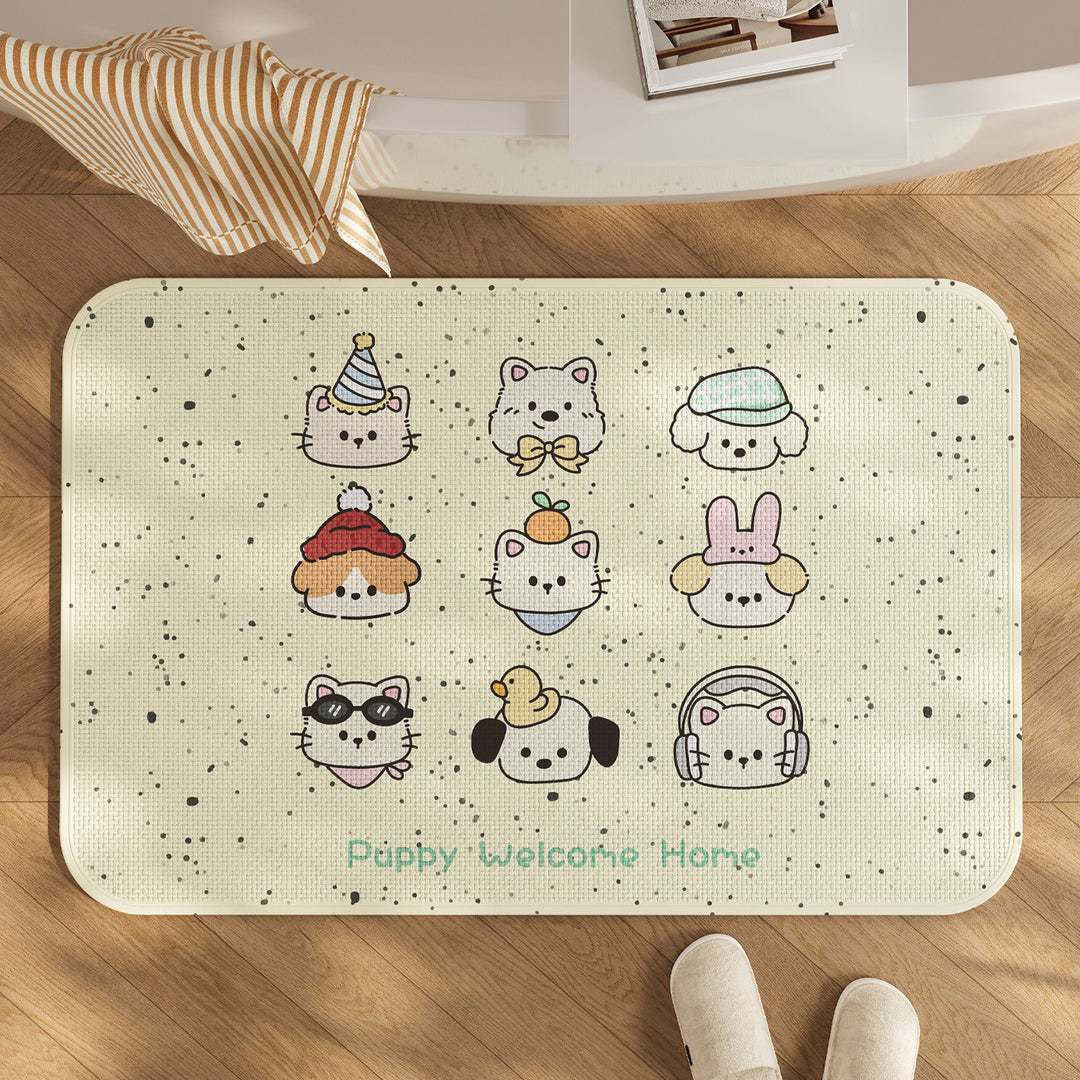 Cute Cartoon Bear-Themed Bath Mat