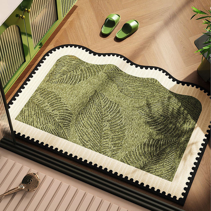 Leaf-Patterned Memory Foam Bath Mat Kalsten