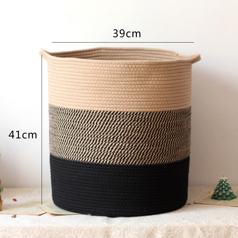 Stylish storage bucket made of woven natural material Kalsten