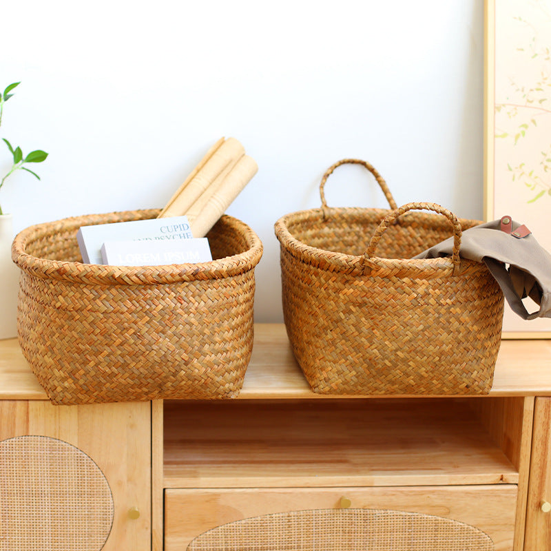 Unisex Natural Fiber Storage Basket with Wide Rim Kalsten