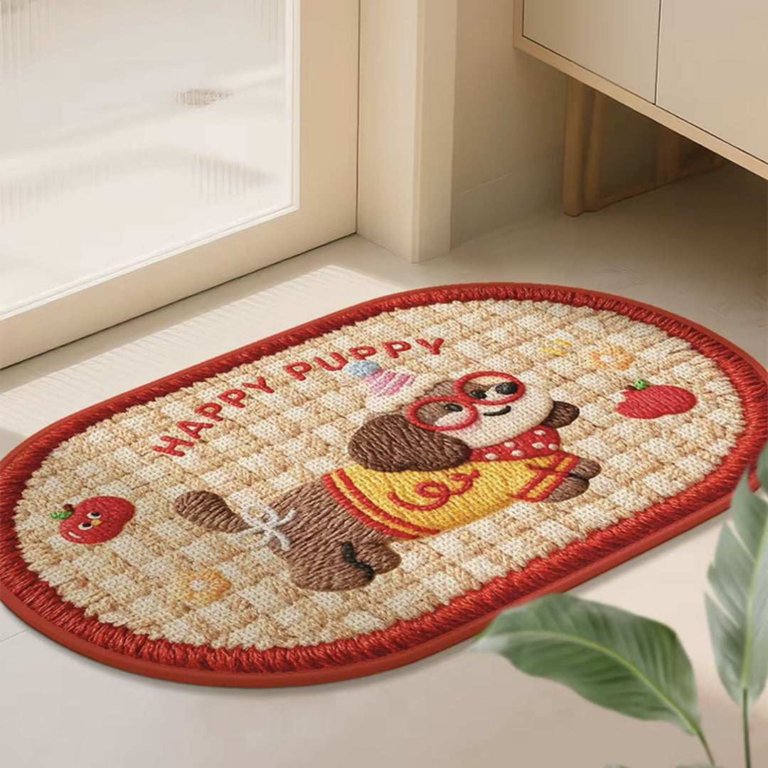 Cat-Themed Plush Doormat for Home Entryway