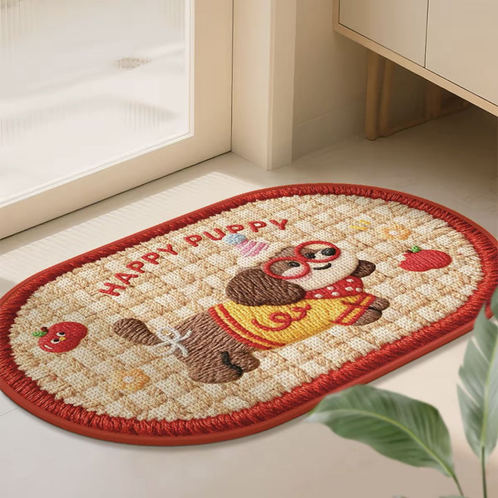 Cat-Themed Plush Doormat for Home Entryway