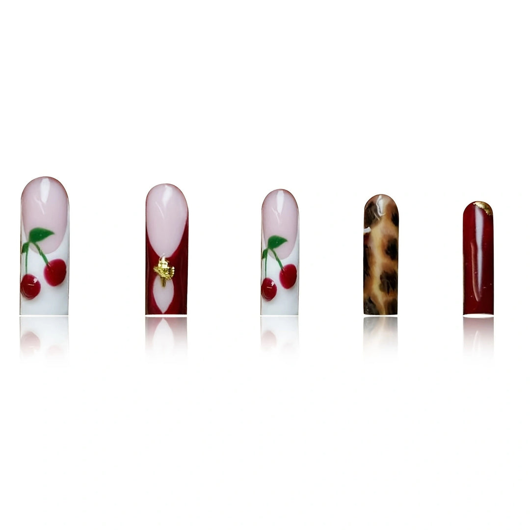 Artistic Cherry-Themed Nail Enhancements Kalsten