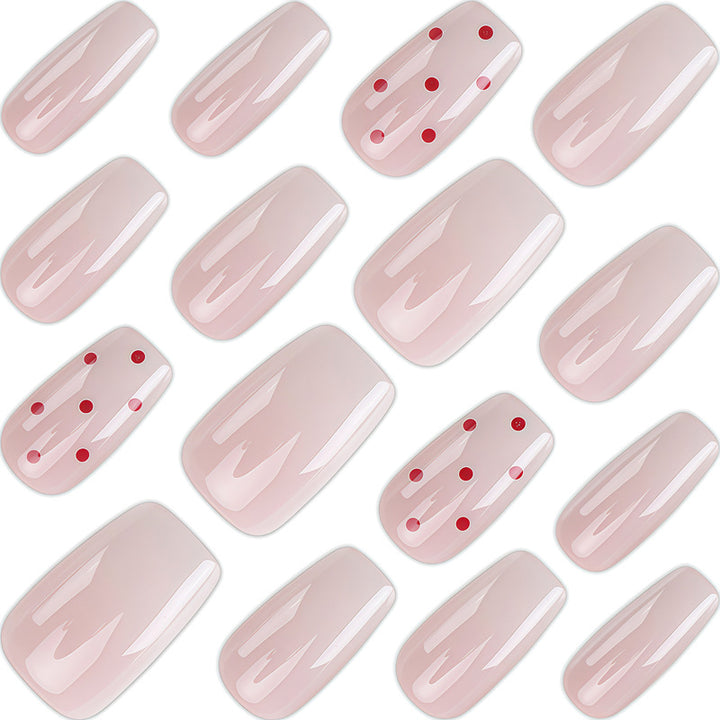 Artistic Press-On Nails with Elegant Polka Dot Design Kalsten
