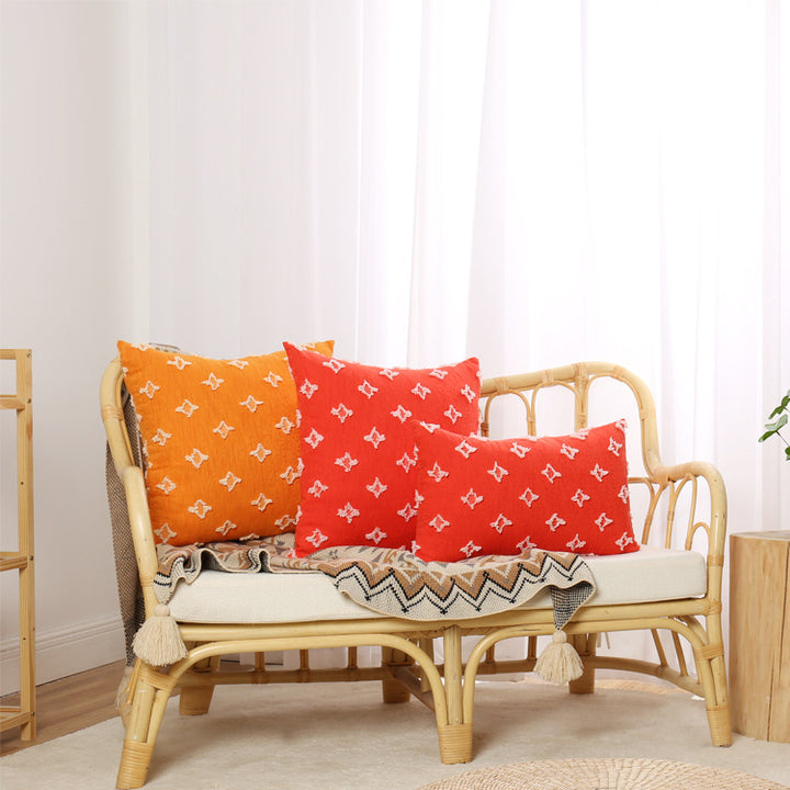 Bohemian Embroidered Square and Lumbar Throw Pillow Cover Set