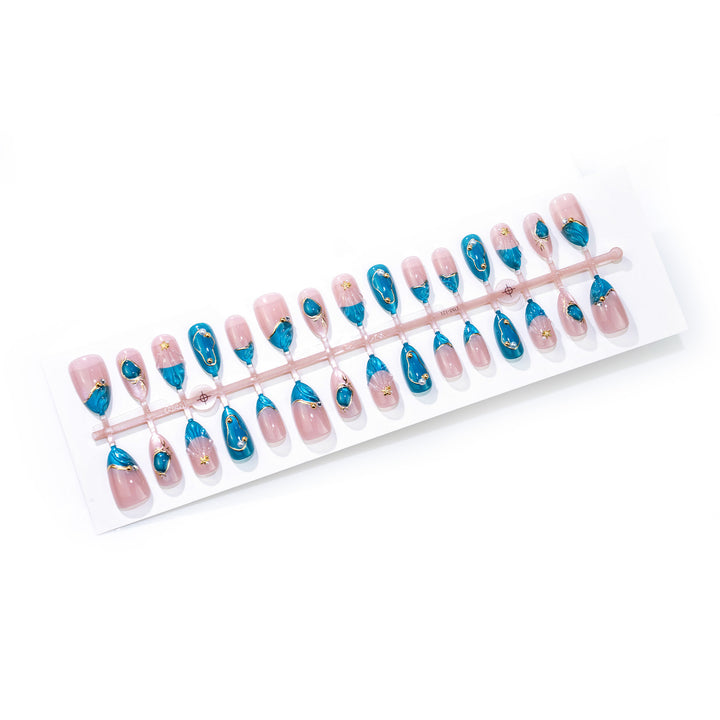 Decorative Press-On Nail Art Set with Colorful Designs Kalsten