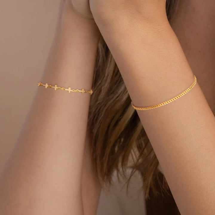 Layered Cross Charm Bracelet Kalsten