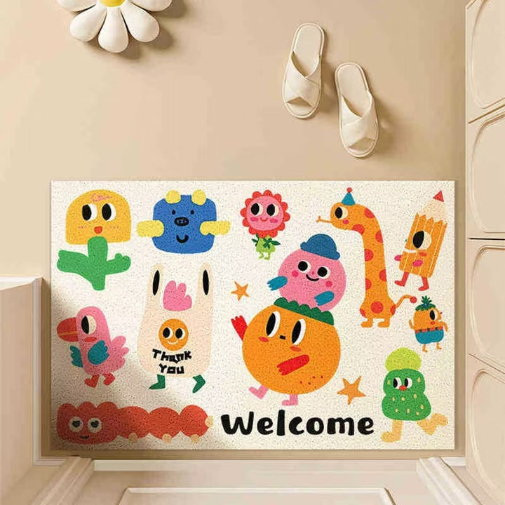 Playful Illustrated Floor Mat