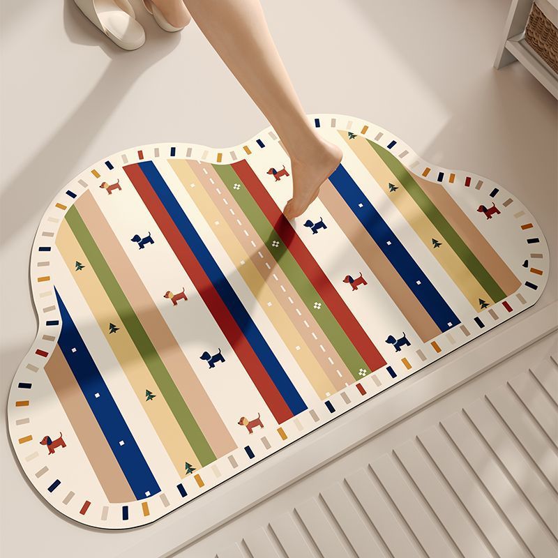 Playful Dog-Themed Decorative Bath Mat Kalsten