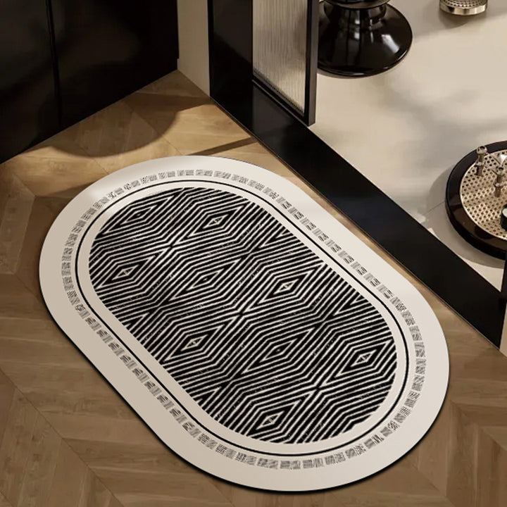 Textured Oval Area Rug
