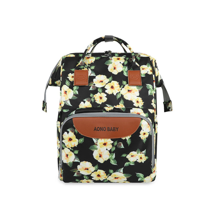 Creative Floral Print Multi-Pocket Diaper Backpack Kalsten