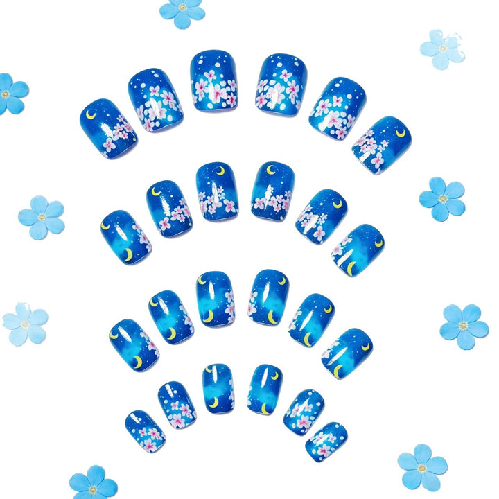 Artistic Night Sky Floral Nail Art Kalsten