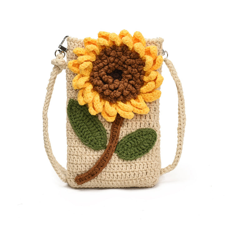 Crocheted Sunflower Shoulder Bag
