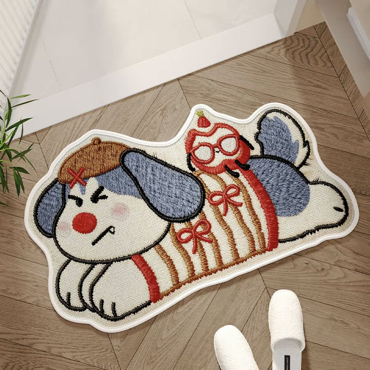 Cat-Themed Plush Doormat for Home Entryway