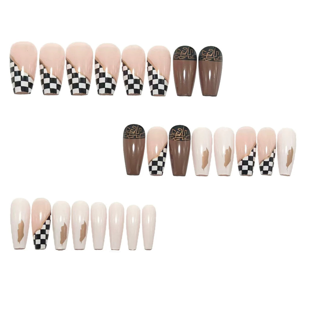 Artificial nails with modern geometric design Kalsten