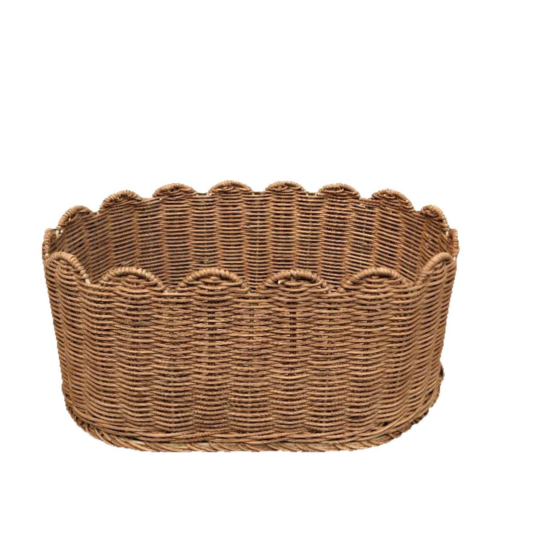 Rustic storage basket made of woven natural material Kalsten