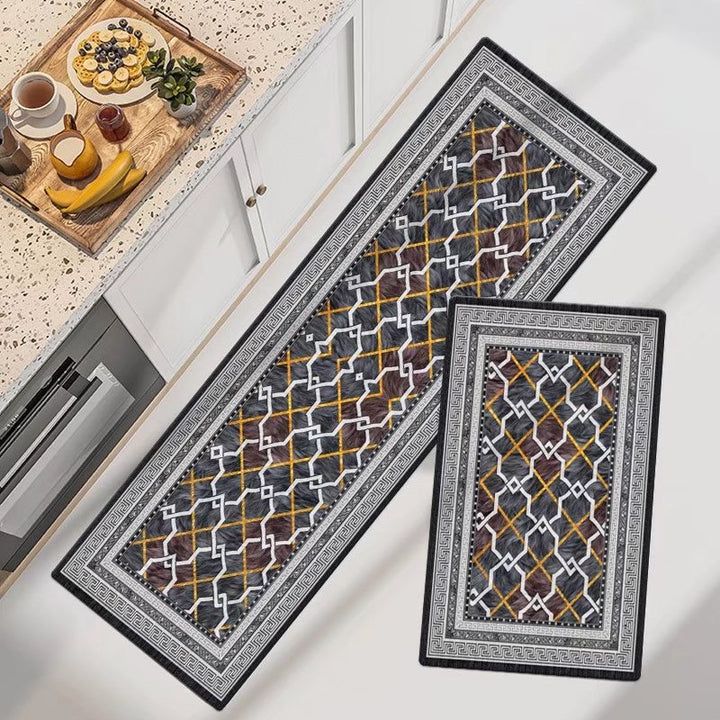Marble-Pattern Kitchen Runner Mat Set Kalsten