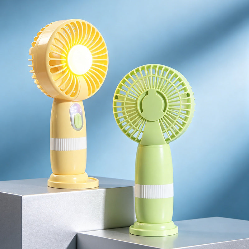 Ladies portable USB hand fan with LED light and digital temperature display Kalsten