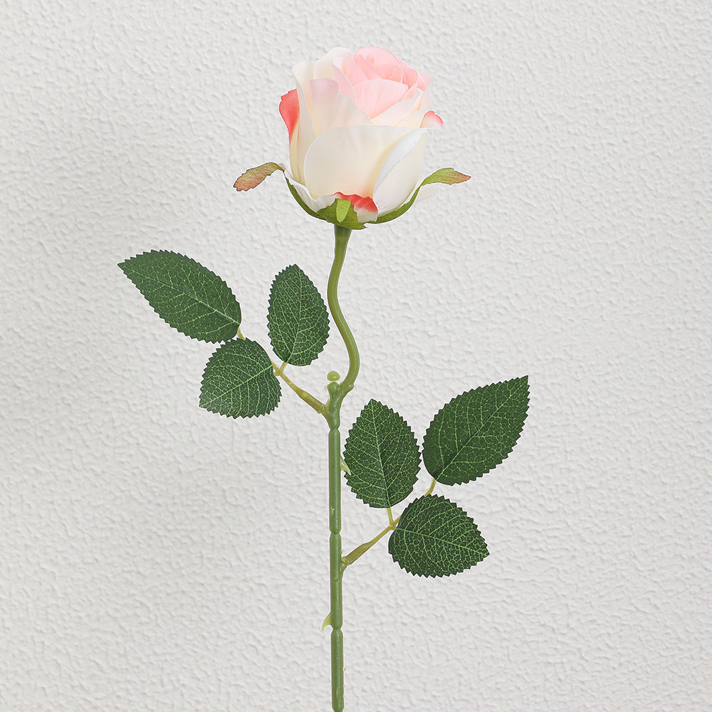 Artificial rose branch with realistic appearance