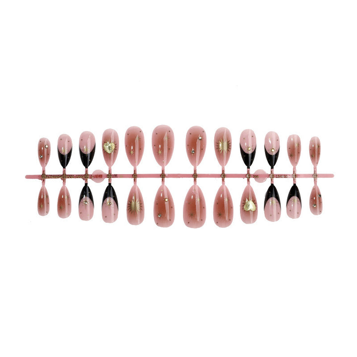 Artificial nail set with elegant flower and glitter decorations Kalsten