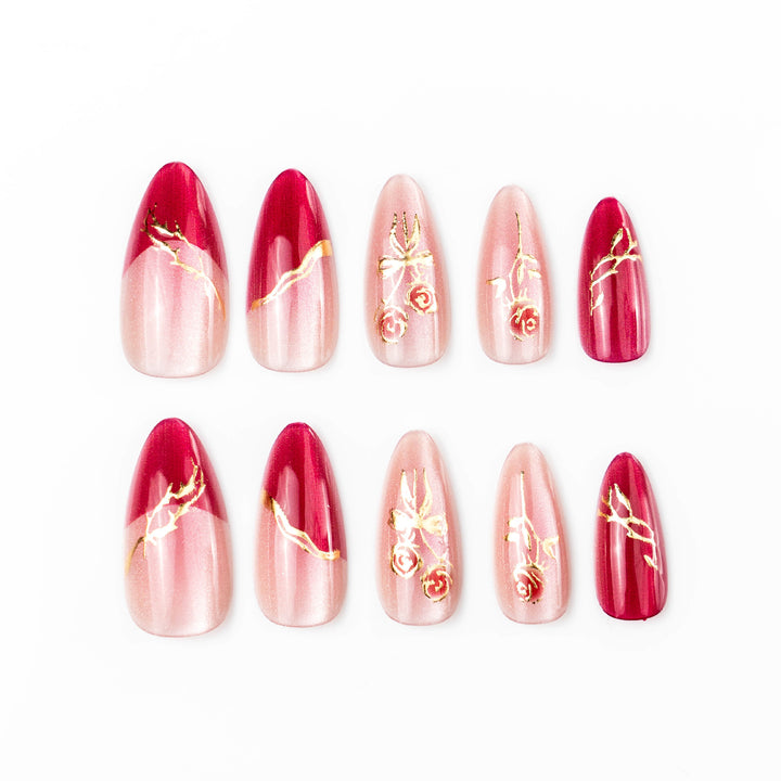 Elegant artificial nails with flower pattern Kalsten