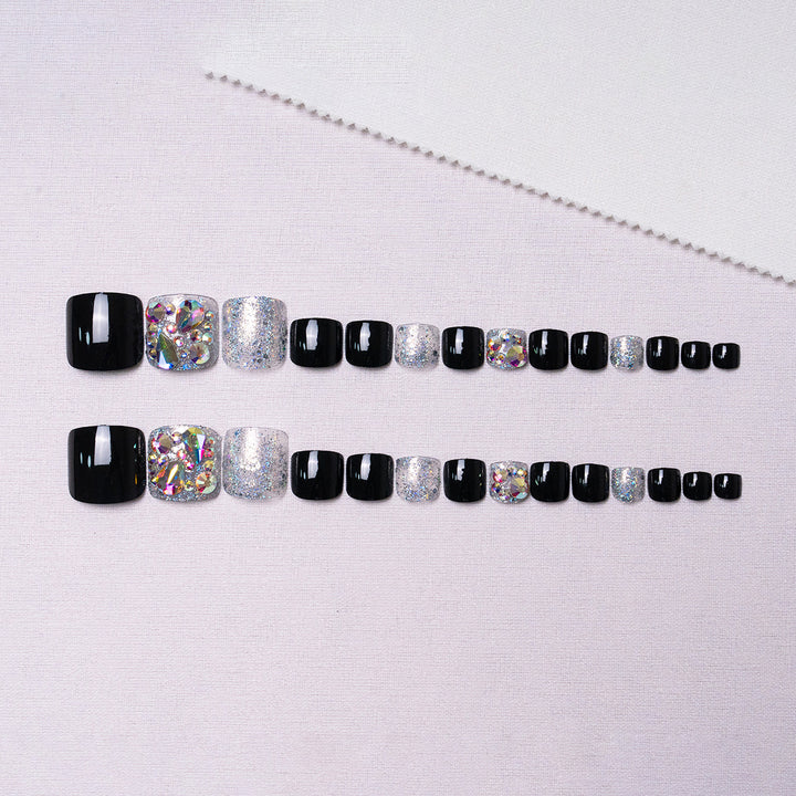 Glamorous Rhinestone Pedicure Nail Art  1791110395