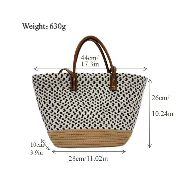 Large beach bag with faux leather handles Kalsten