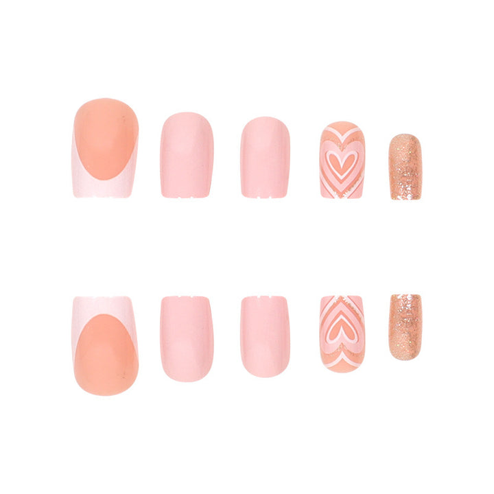Deluxe Heart-Design Press-On Nails Kalsten