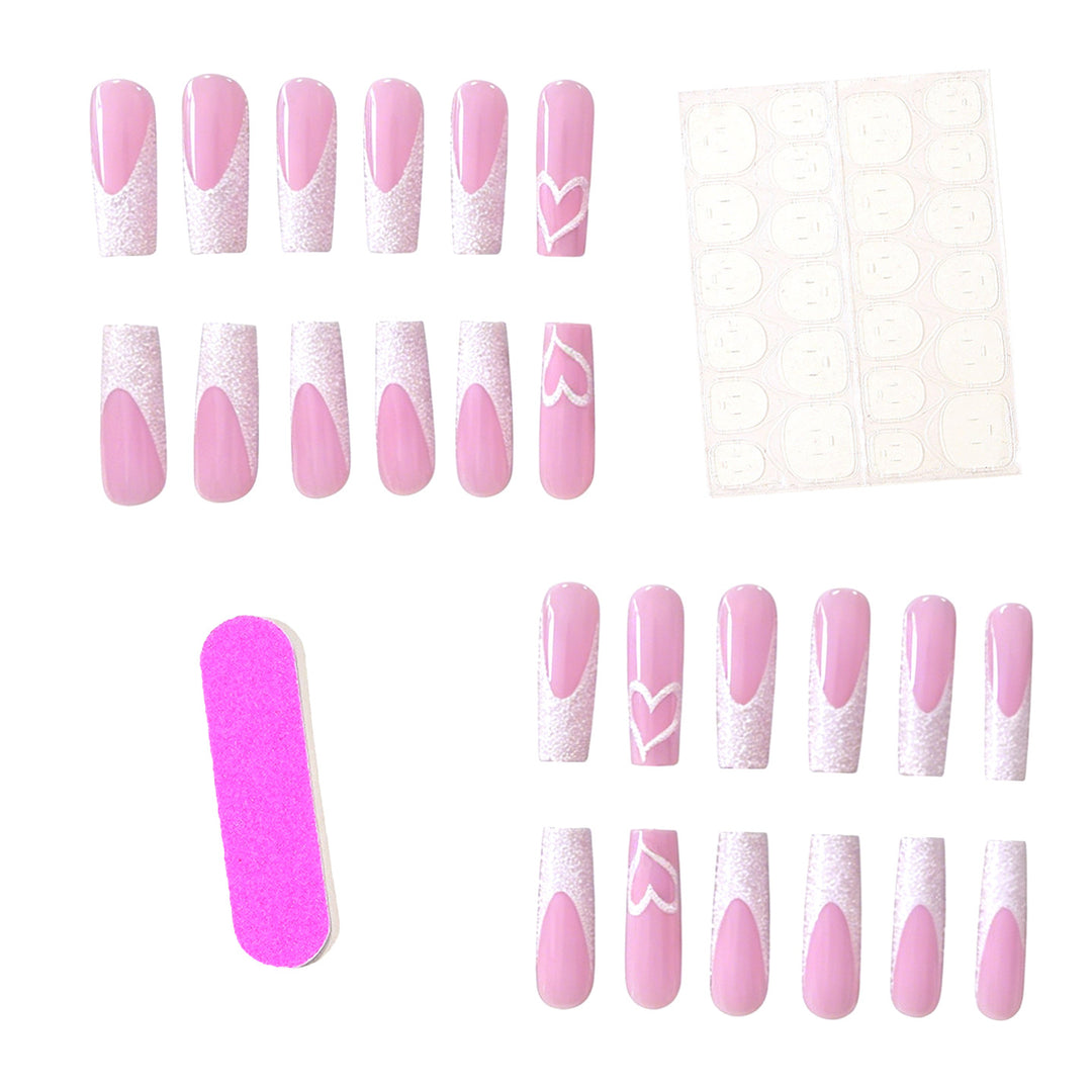 Glamorous Heart Design Acrylic Nail Extensions Kalsten