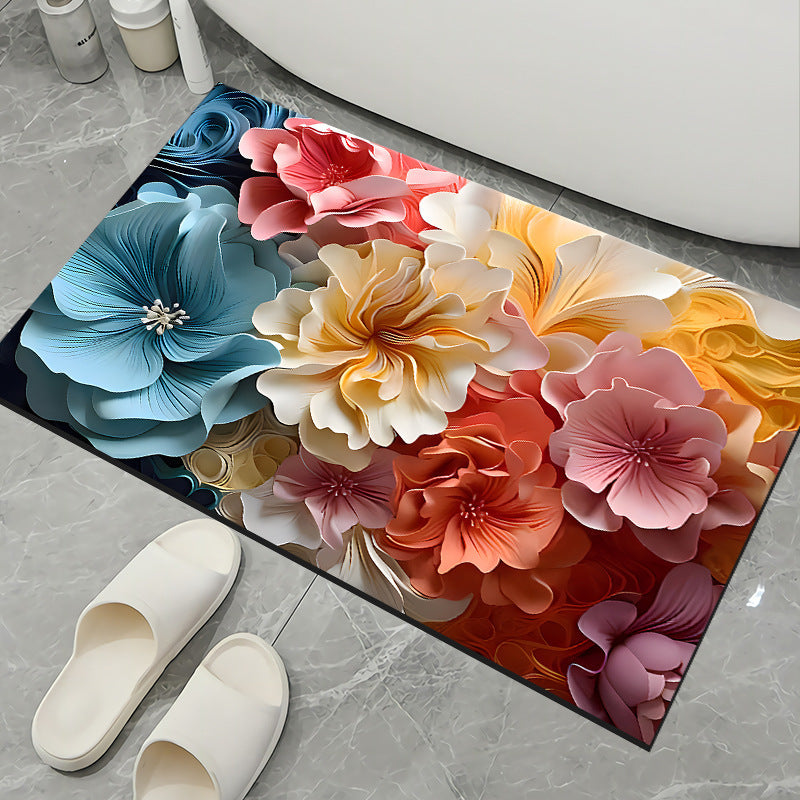 Floral Pattern Non-Slip Bath Mat Kalsten