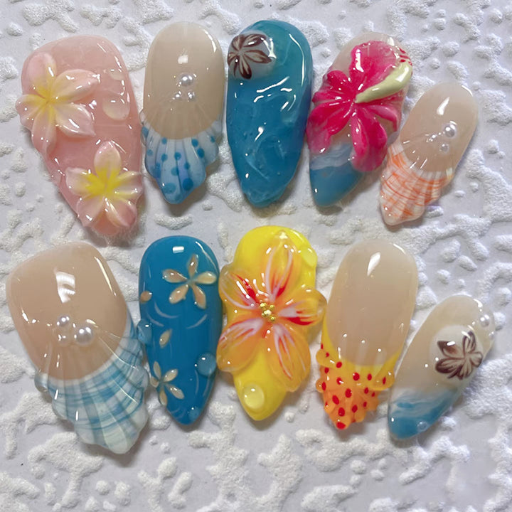 Floral-Themed Press-On Nail Set Kalsten