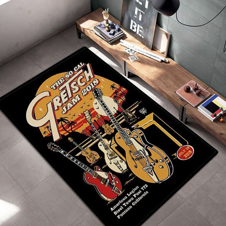 Vintage Whiskey-Themed Area Rug