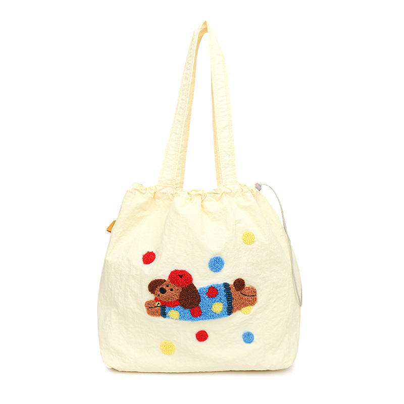 Cute Cartoon-Themed Drawstring Tote Bag